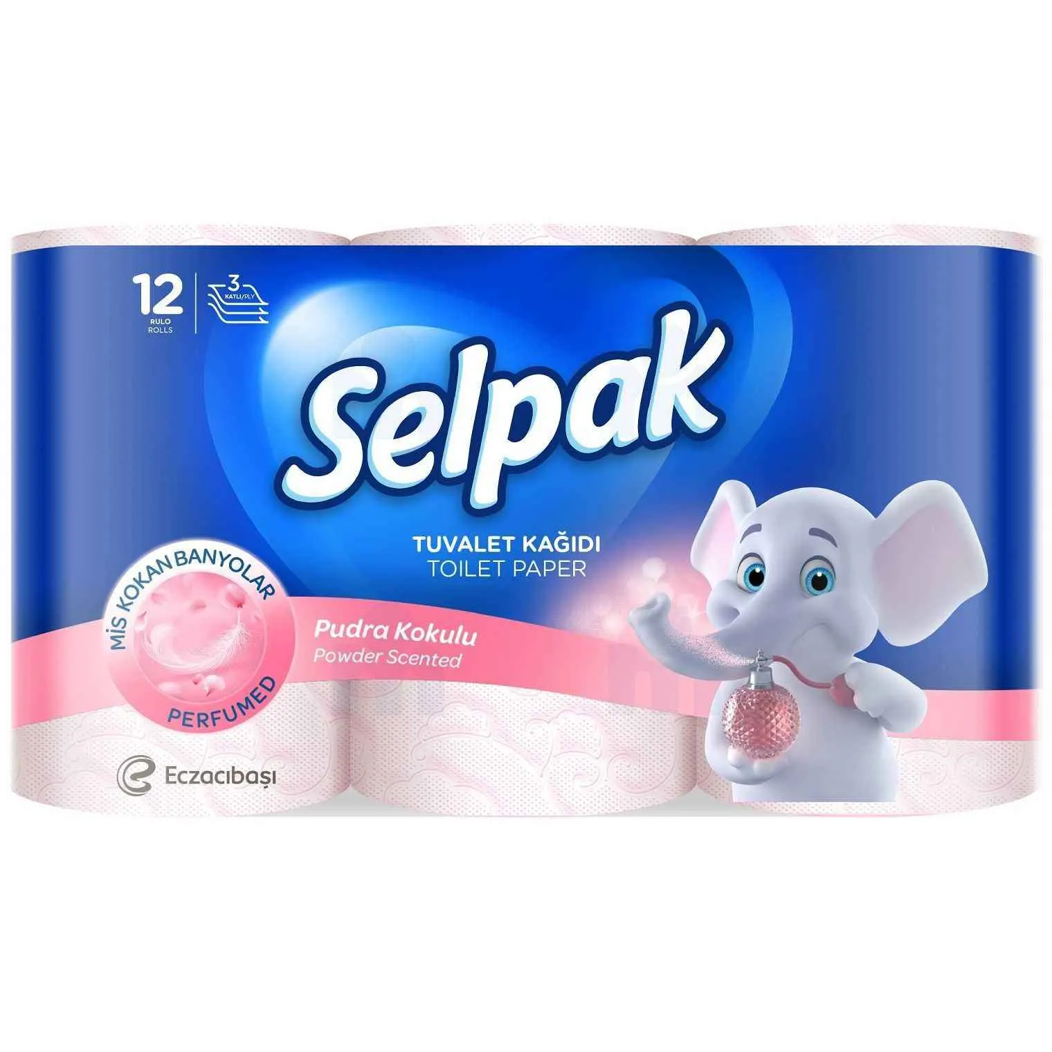 Papier toilette Powder 3 plis x12 rouleaux - SELPAK