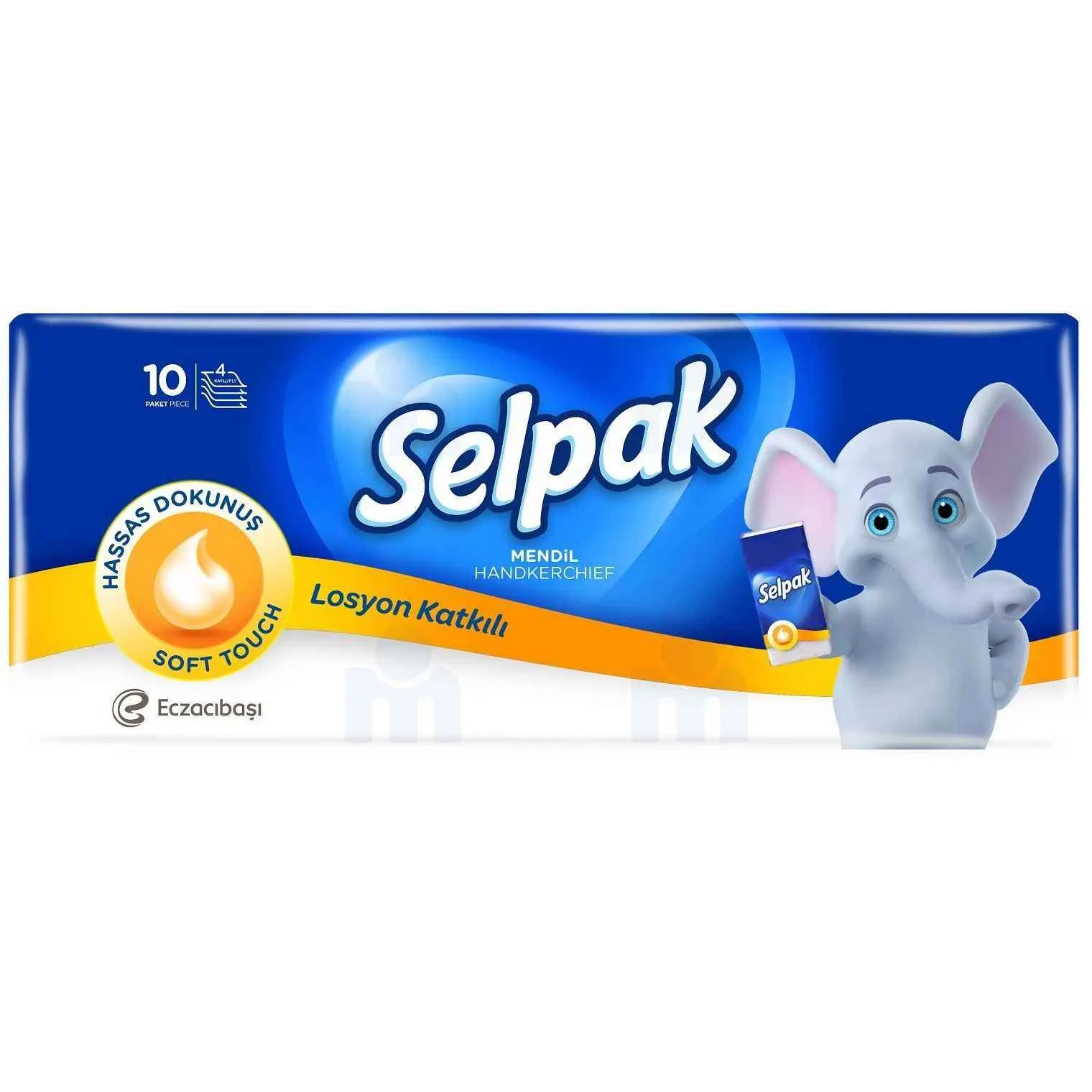 Mouchoir de poche lotionné 4 plis 10 unités x 10 étuis - SELPAK