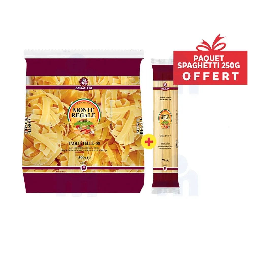 Tagliatelle 500g + Paquet Spaghetti 250g offert - MONTE REGALE
