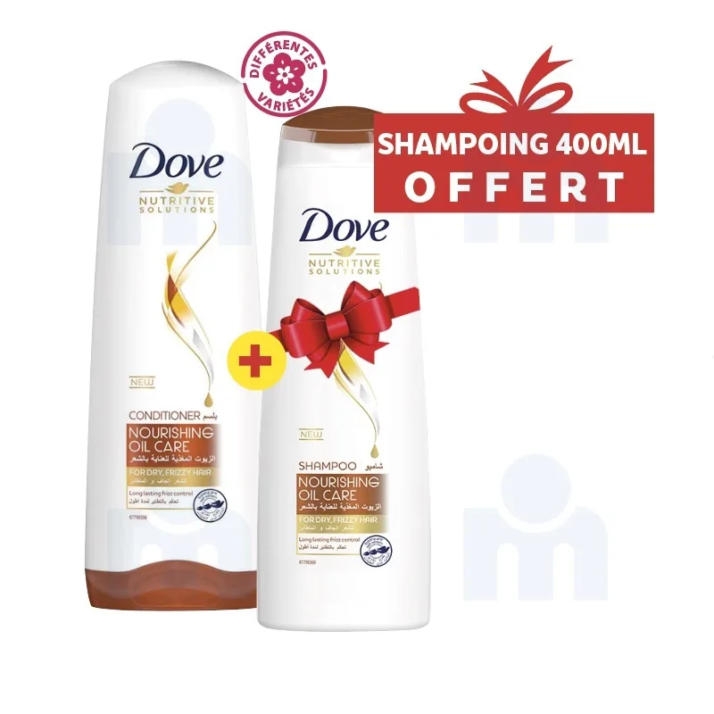 Après shampooing Nourishing Oil Care 400ml + shampooing 400ml offert - DOVE