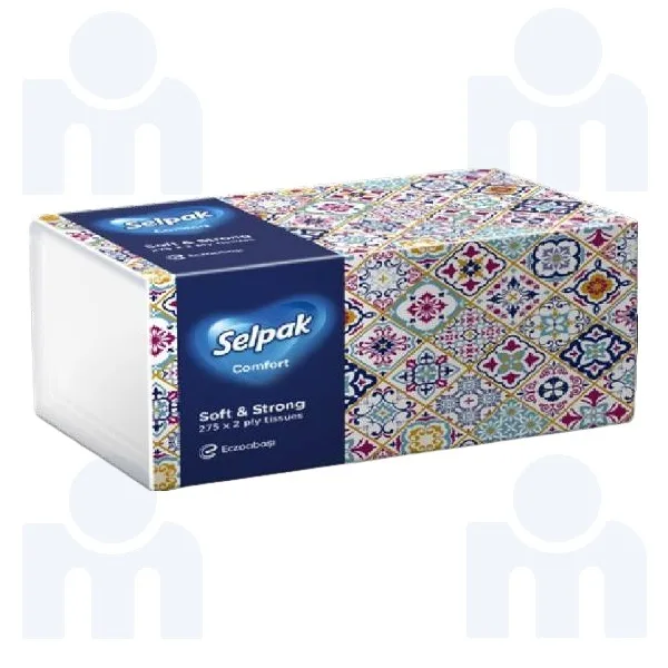 Boîte de mouchoirs blancs comfort 2 plis x x550 unités - SELPAK