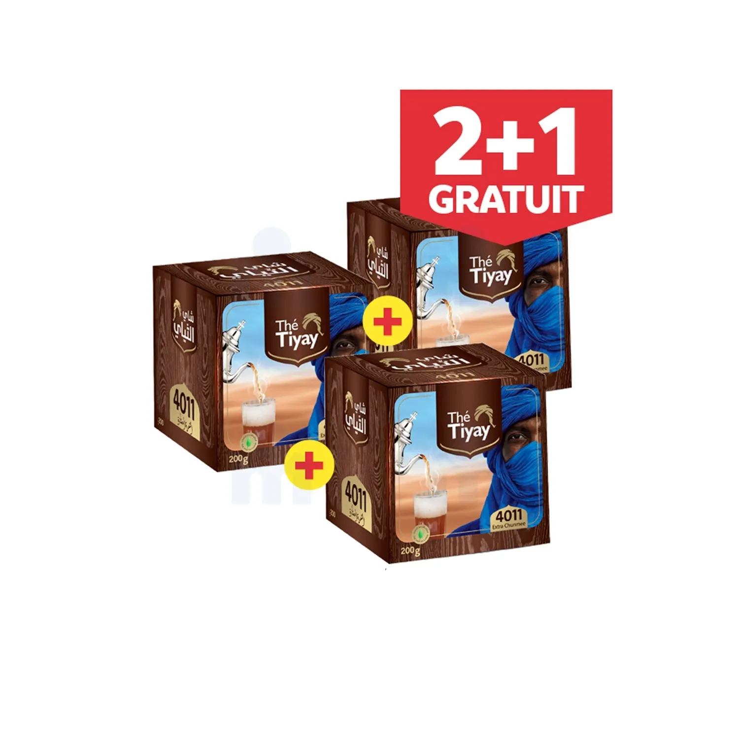 3 boîtes de thé vert en filaments 4011 x200g - TIYAY