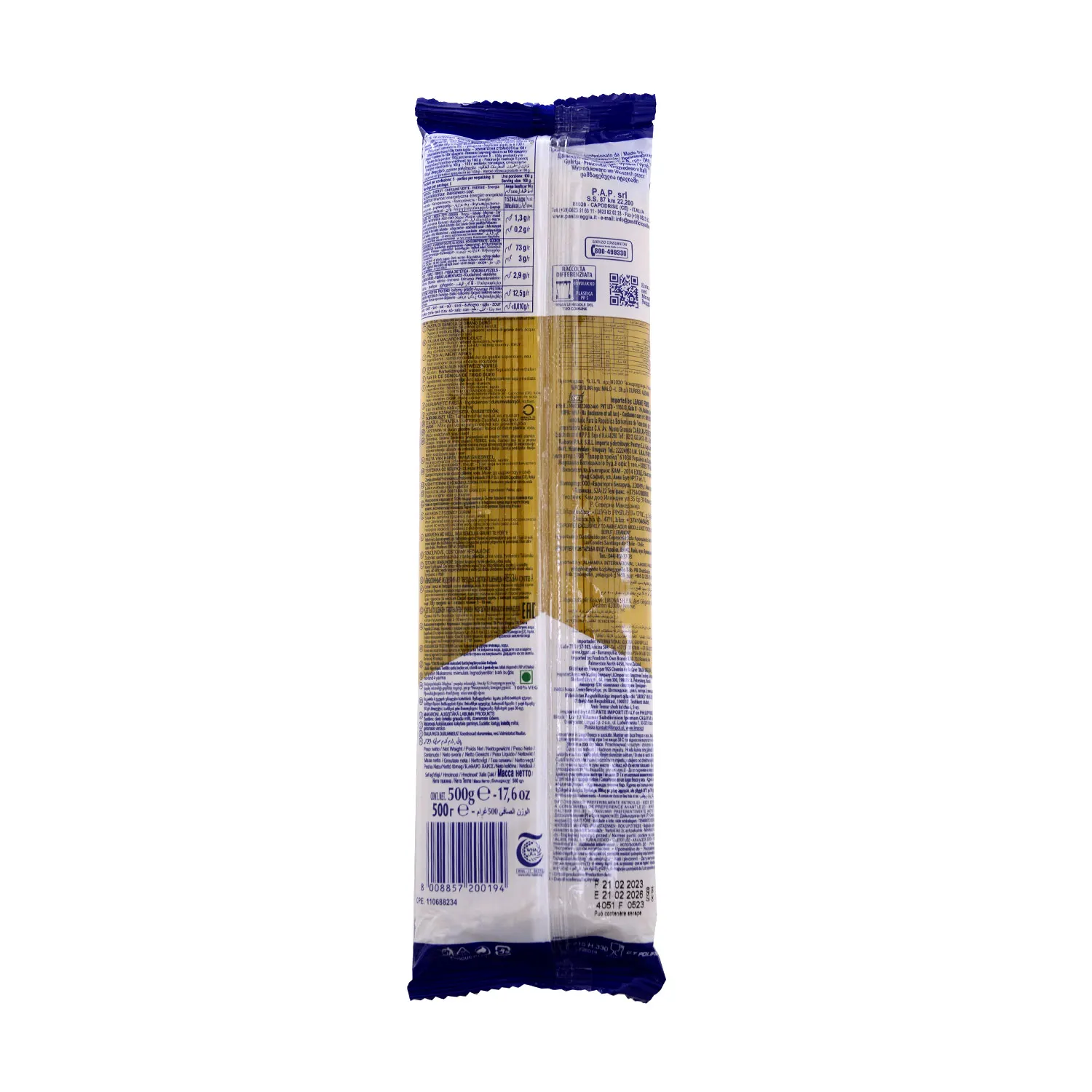 Pâtes spaghetti n°19 500g - REGGIA DI CASERTA - vue 2