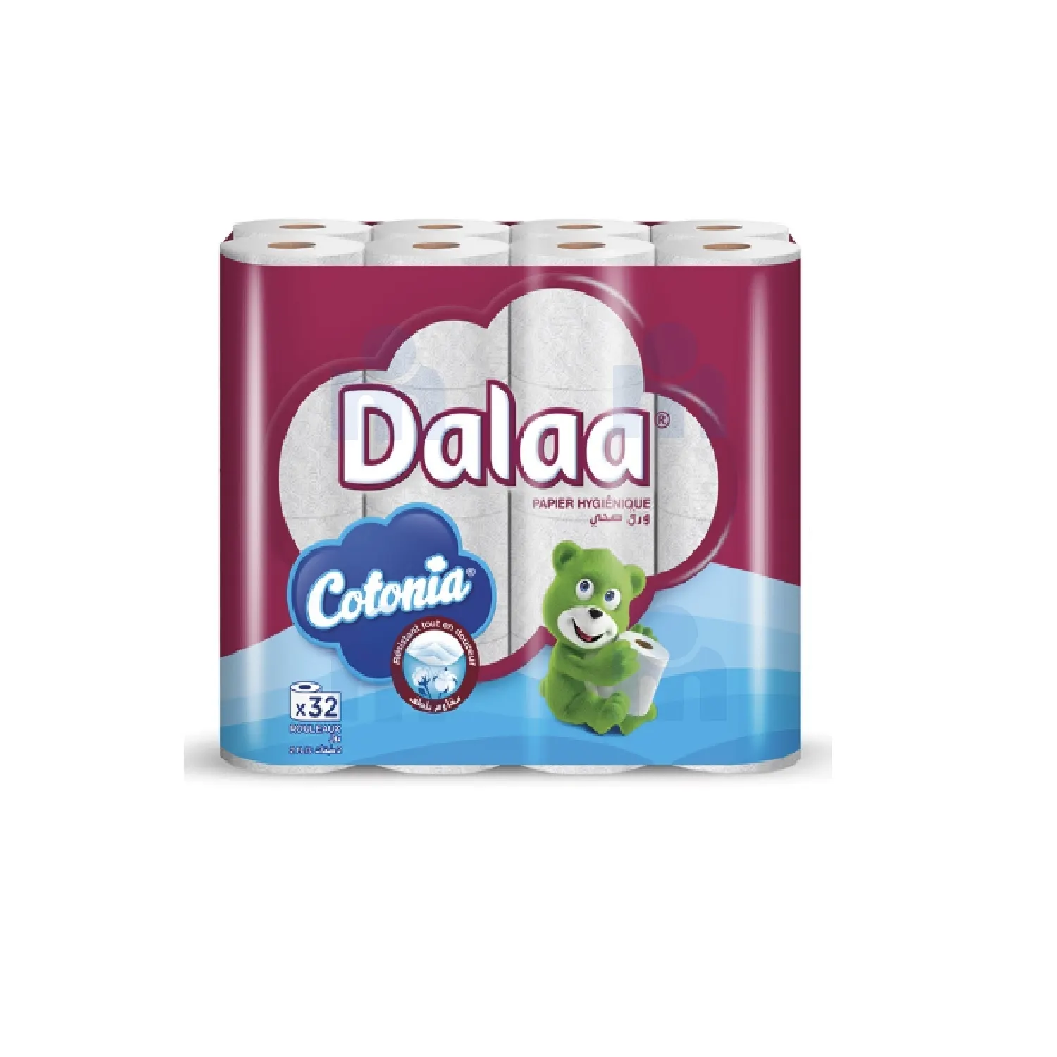 Papier toilette blanc cotonia 2 plis x32pcs - DALAA