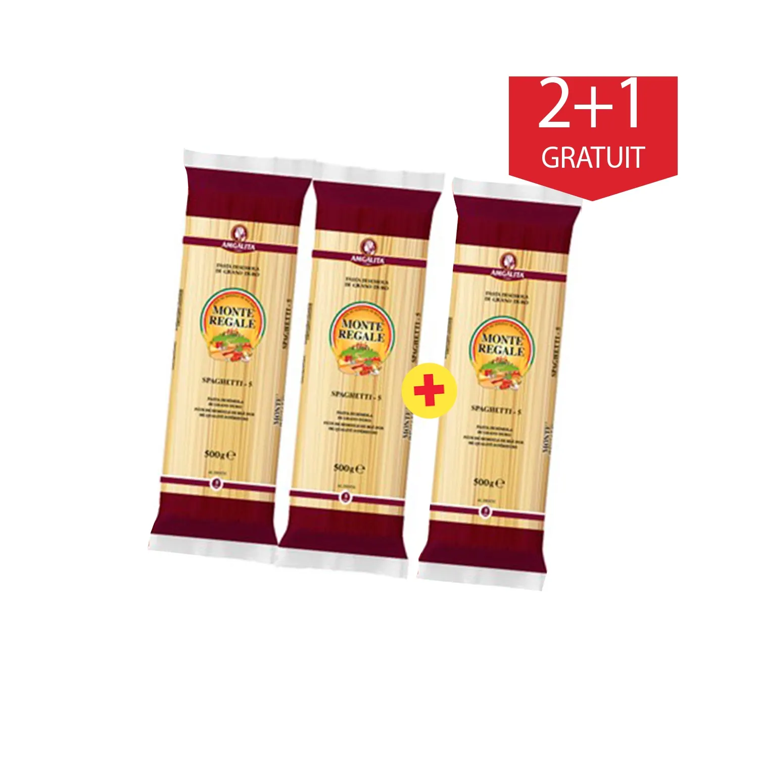 2 paquets de spaghetti x500g + 1 paquet de spaghetti 500g offert - MONTE REGAL