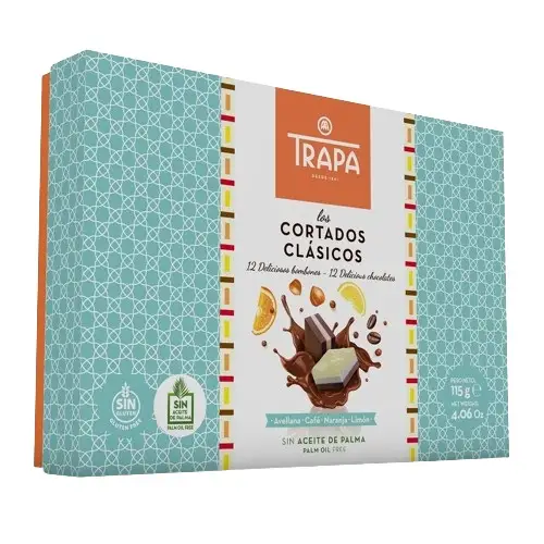 Chocolats Cortados classiques sans huile de palme x12 chocolat 115 g - TRAPA