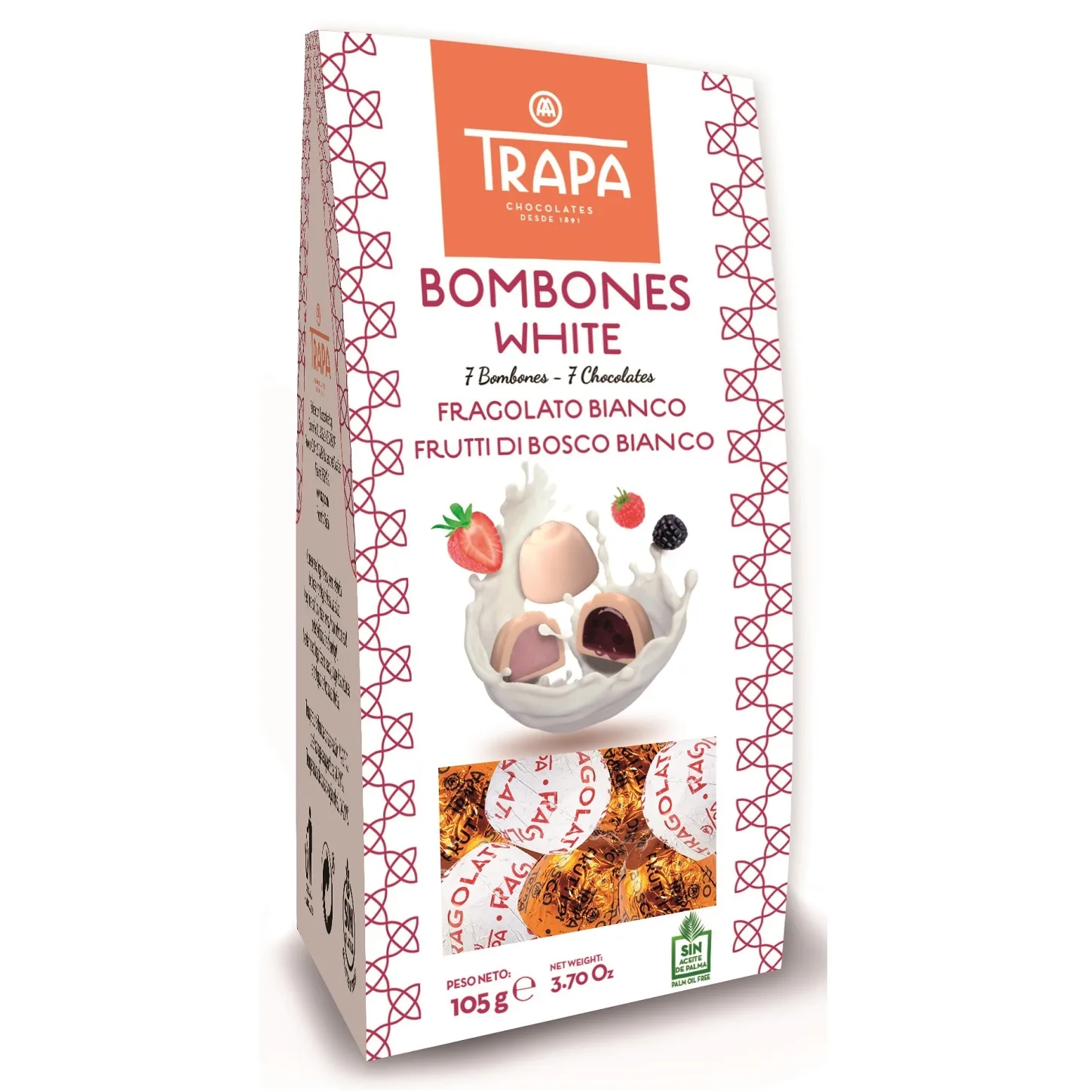 Bonbones white sans huile de palme x7 unités 105g - TRAPA