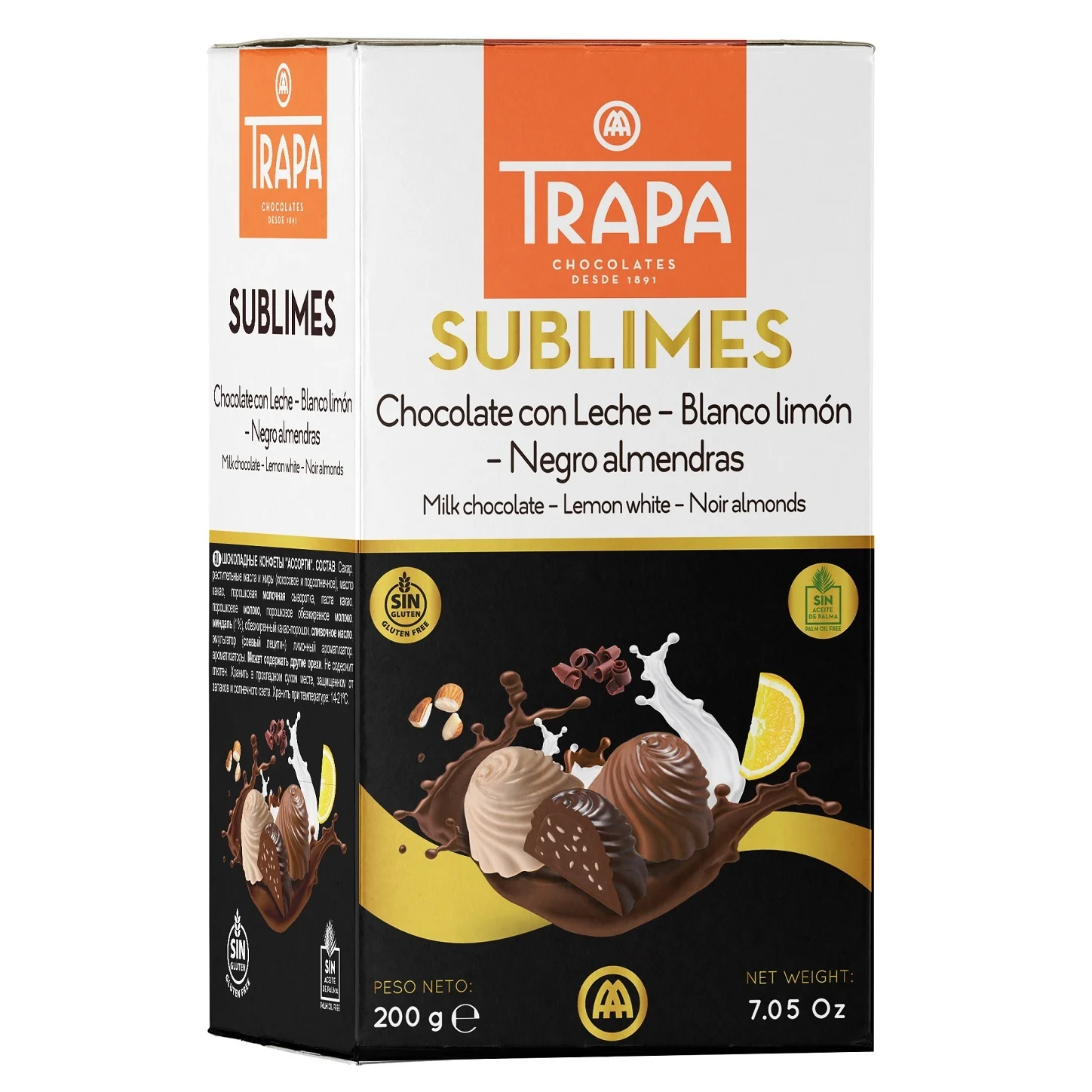 Sublimes chocolats sans huile de palme 200g -TRAPA 