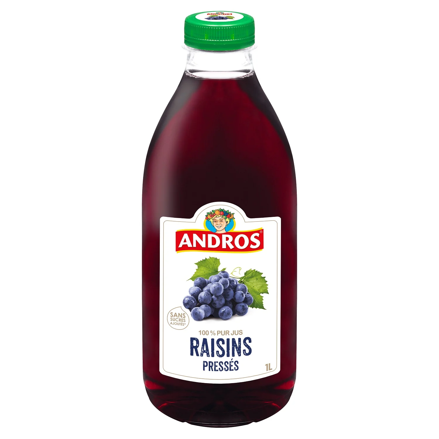 Andros Pur Jus de raisins pressés 100% sans sucres ajoutés 1L