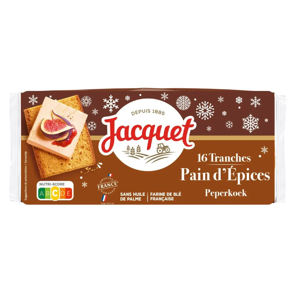 Pain d'épices pour foie gras x16 tranches 350g - JACQUET