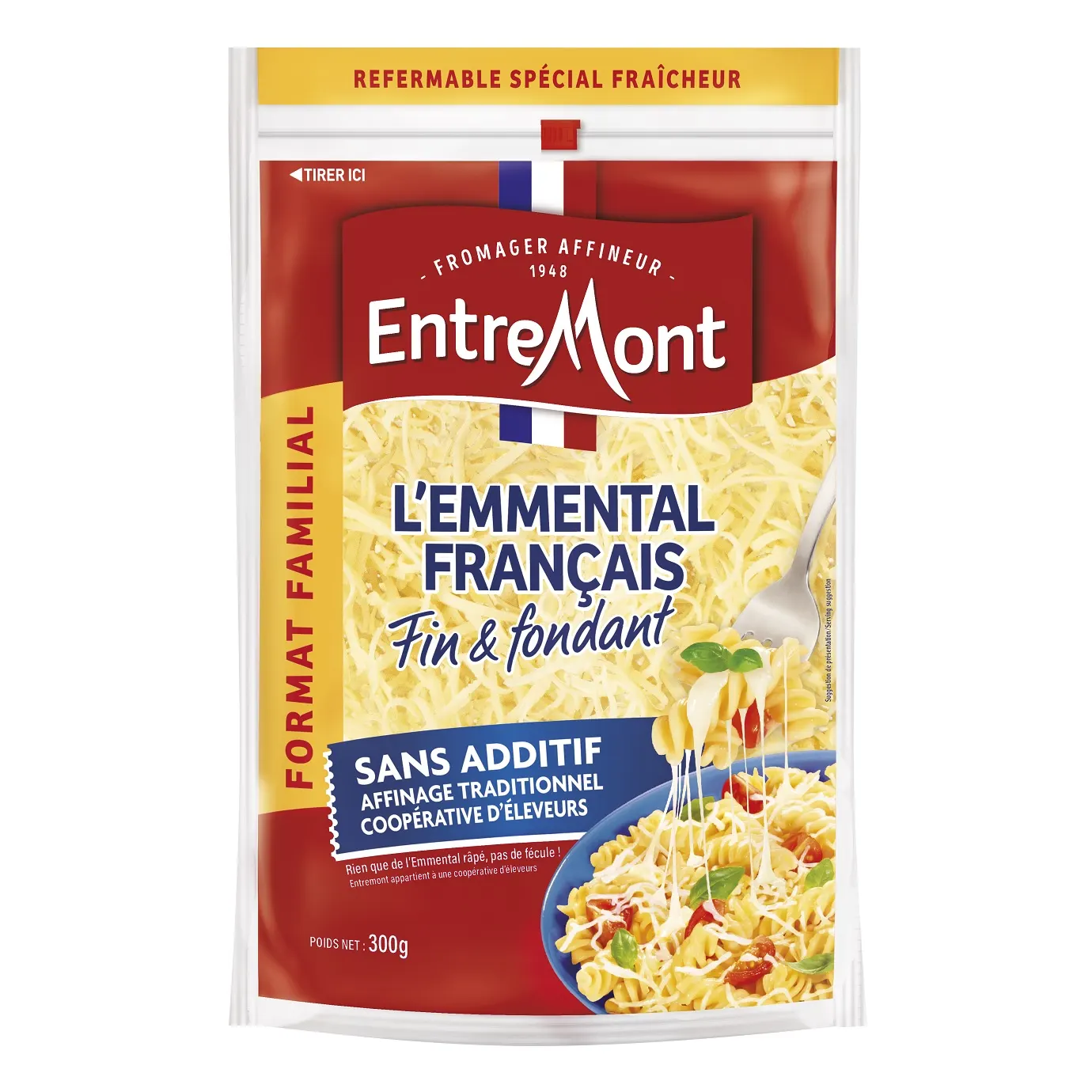 Fromage Emmental râpé 300g - ENTREMONT