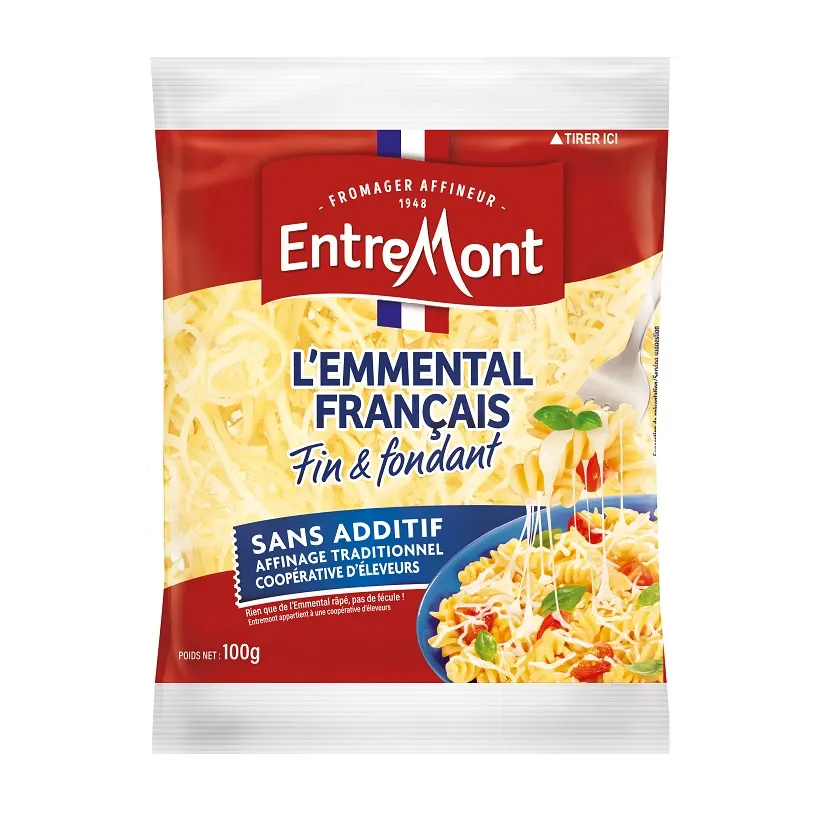 Fromage Emmental râpé 100g - ENTREMONT