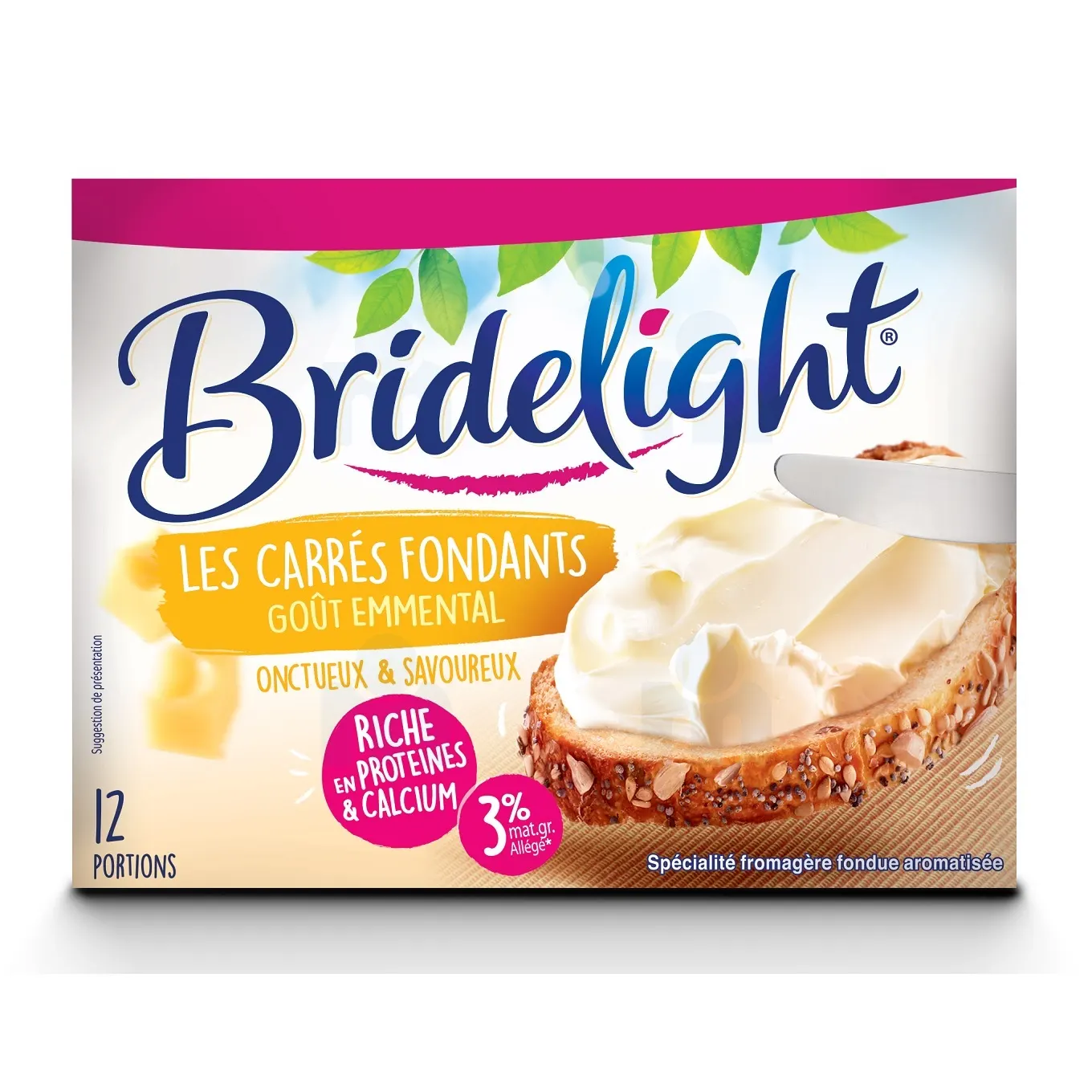 Fromage extra-léger à tartiner saveur emmental 10% MG 200g - BRIDELIGHT