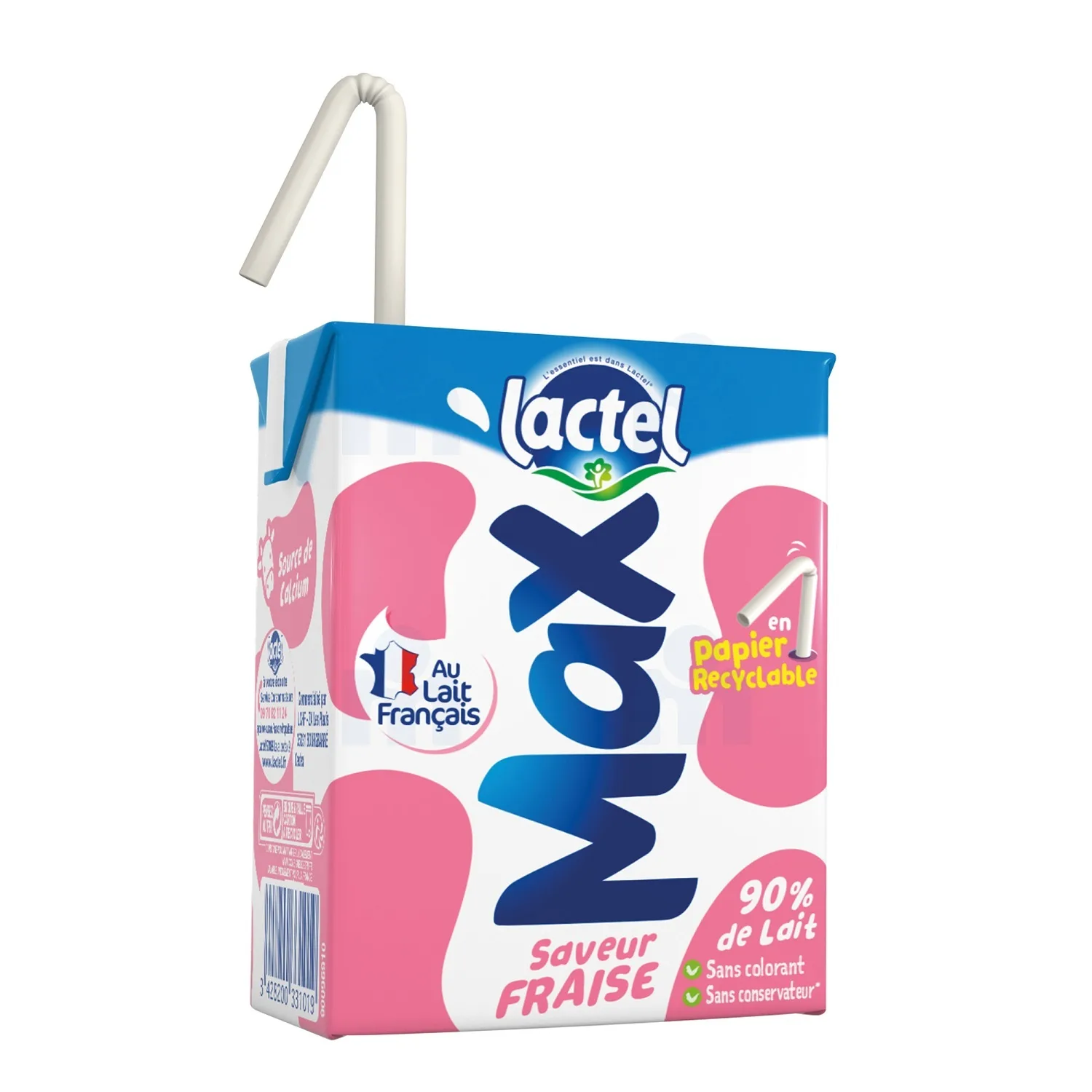 Lait aromatisé à la fraise Max 20cl - LACTEL