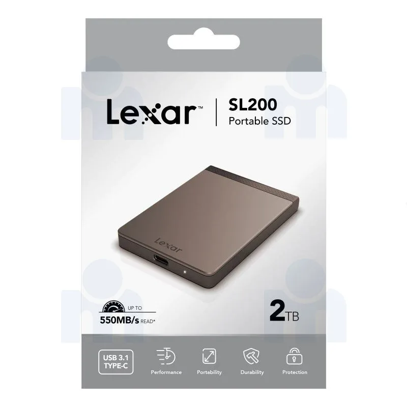 SSD externe 2TO L200 type C USB3.1 - LEXAR 