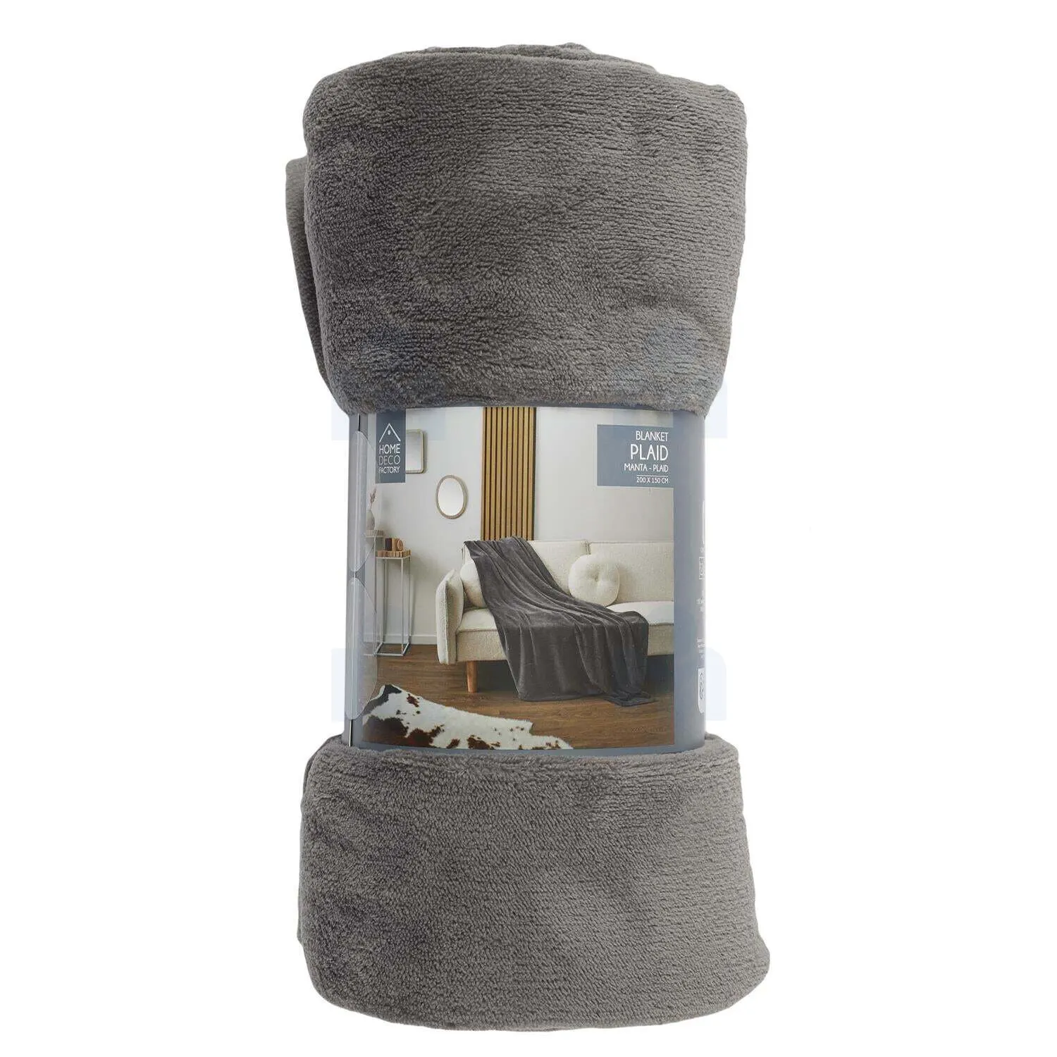 Plaid microfibre gris foncé 150x200cm