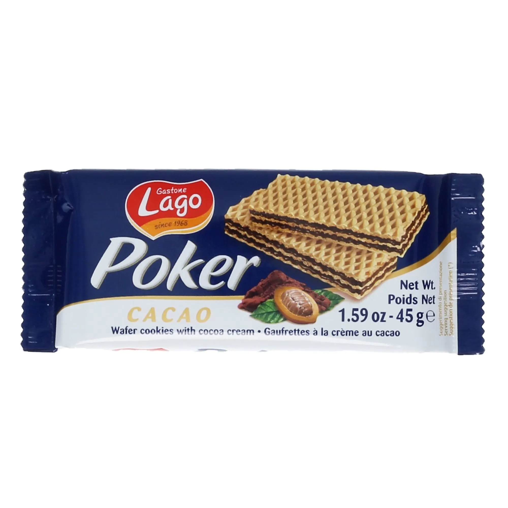 Gaufrettes avec crème au cacao Poker 45g - GASTONE LAGO