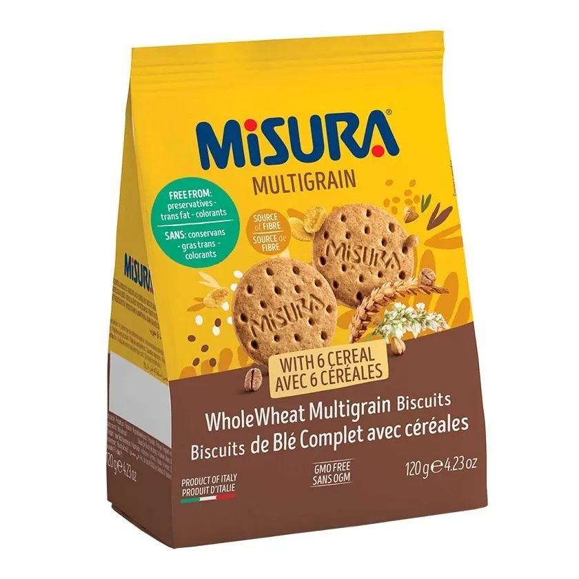 Biscuits de blé complet avec céréales multigrains x6 120g - MISURA