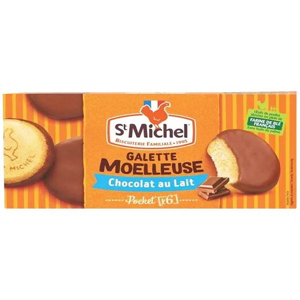 Galettes moelleuses nappées chocolat au lait 180g - SAINT MICHEL