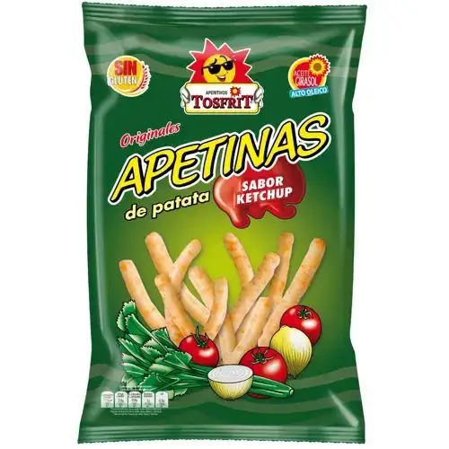 Chips soufflées aromatisées au ketchup Apetinas 90g - TOSFRIT
