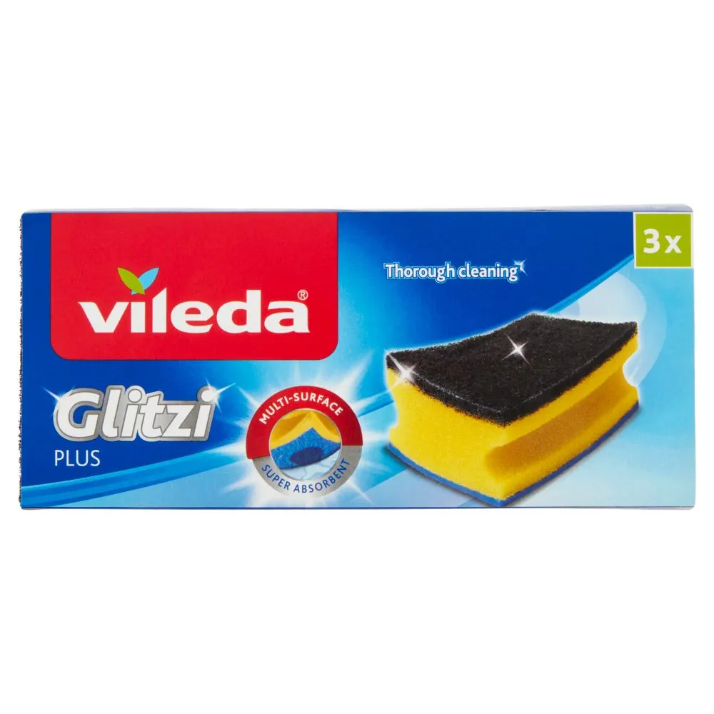 Eponges grattantes noires Glitzi Plus x3 unités - VILEDA