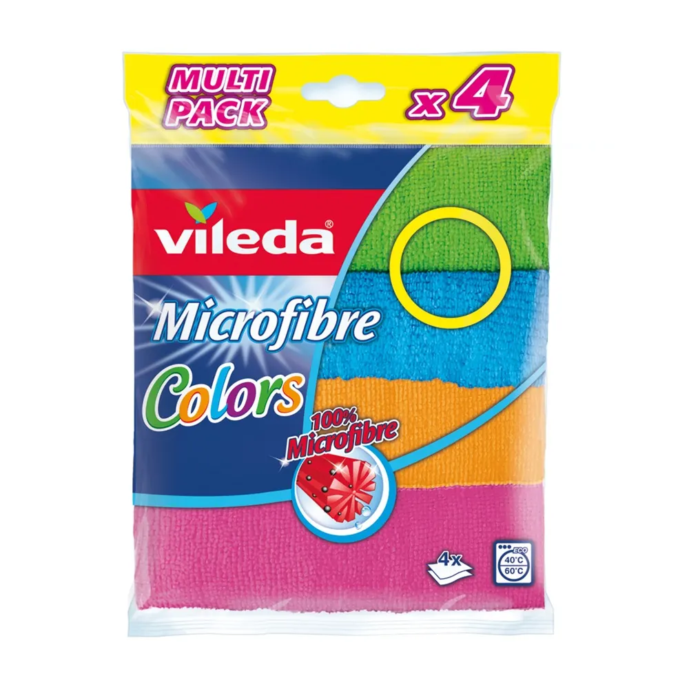 Chiffons microfibres 4 colors - VILEDA