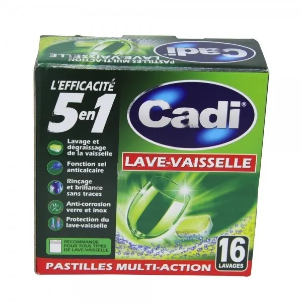 Pastilles lave vaisselle 5 en 1 x16 unités - CADI
