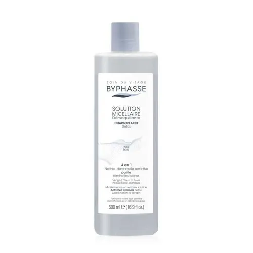 Solution micellaire démaquillante au charbon actif 500ml - BYHASSE 