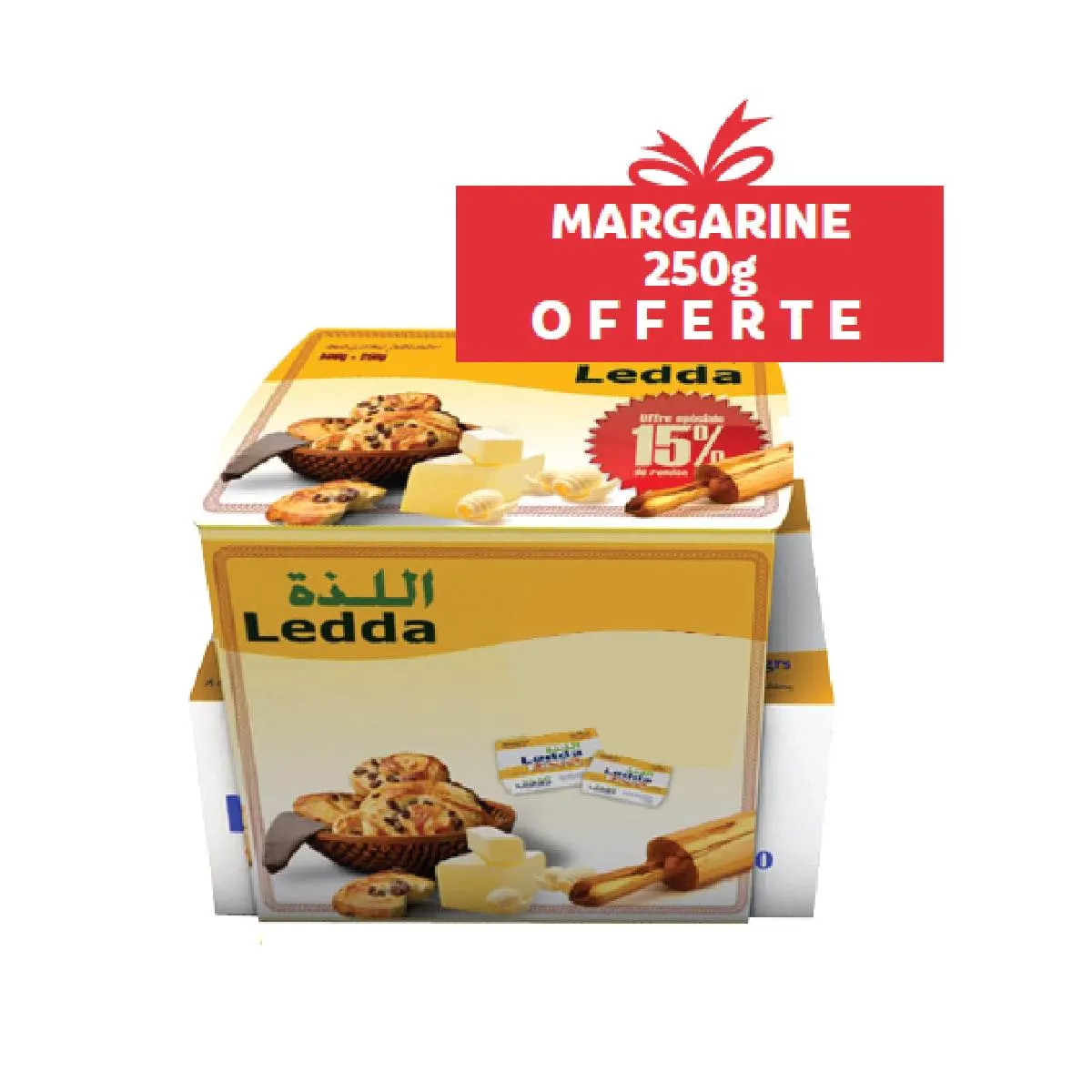 Margarine pâtissière 500g + margarine 250g - LEDDA