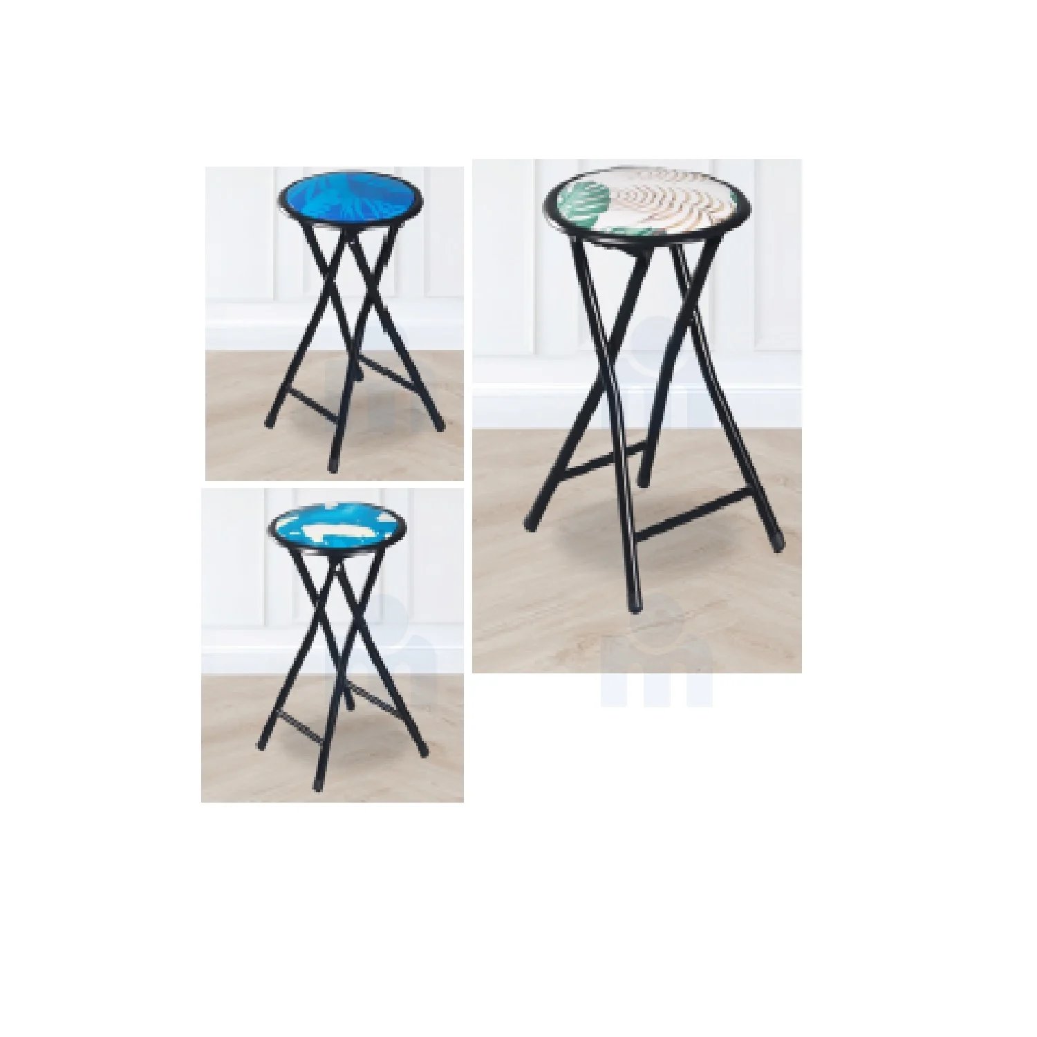 Tabouret pliable avec motifs 30x30x45cm 