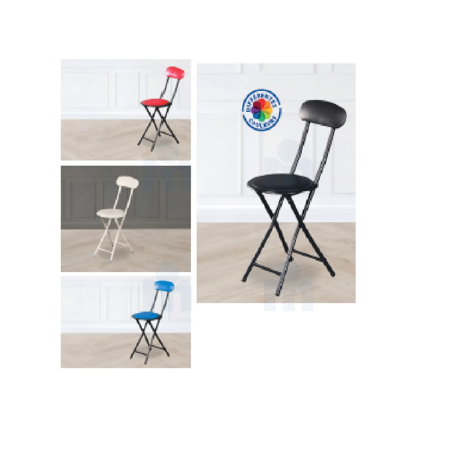 Tabouret pliable avec dossier 30x30x73cm 