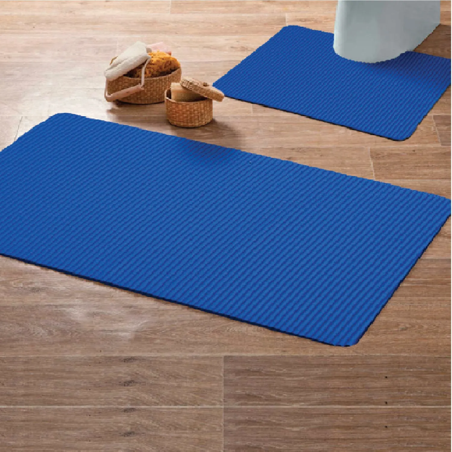2 Tapis de salle de bain unis