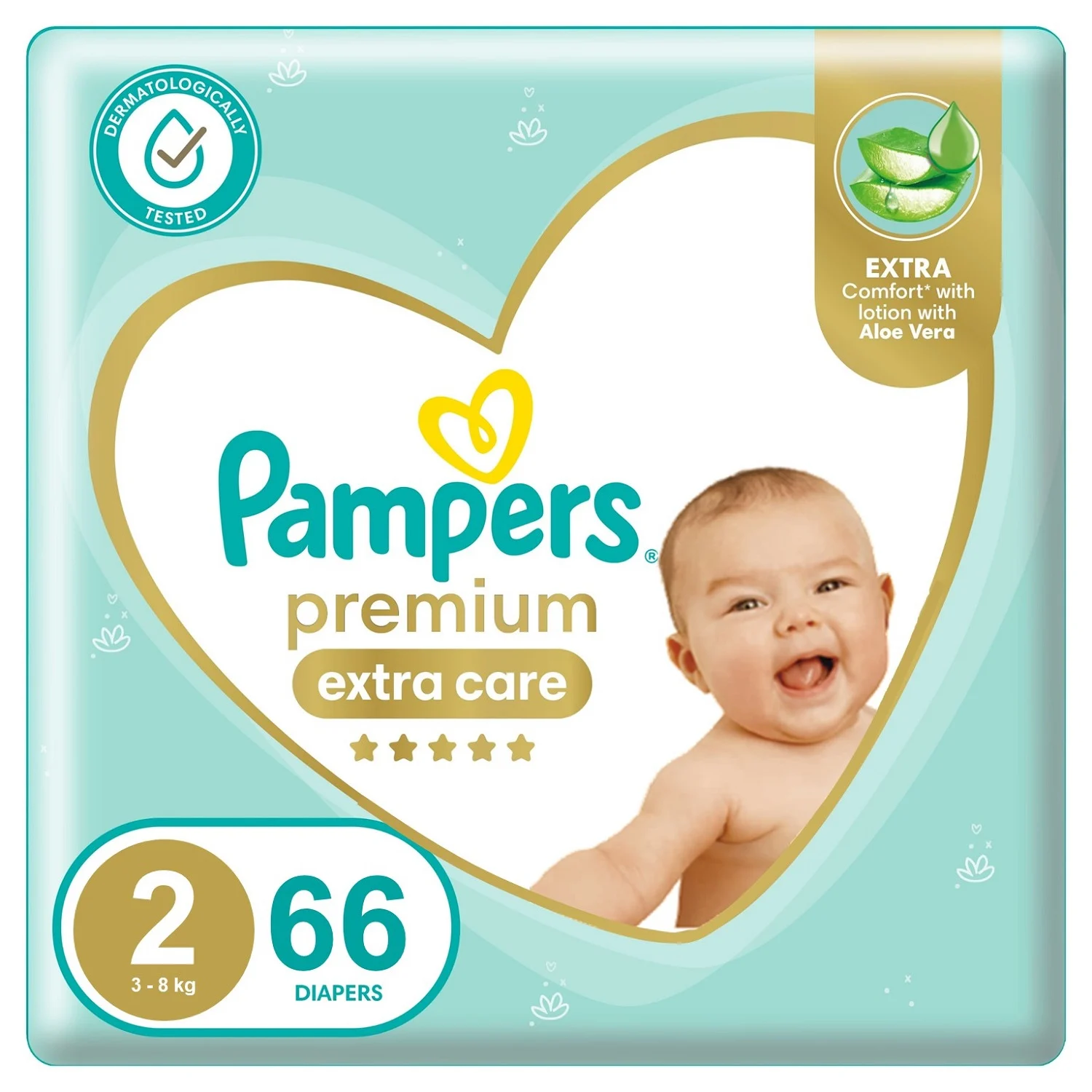 Couche Premium Care taille 2 (3-8kg) x66 unités - PAMPERS