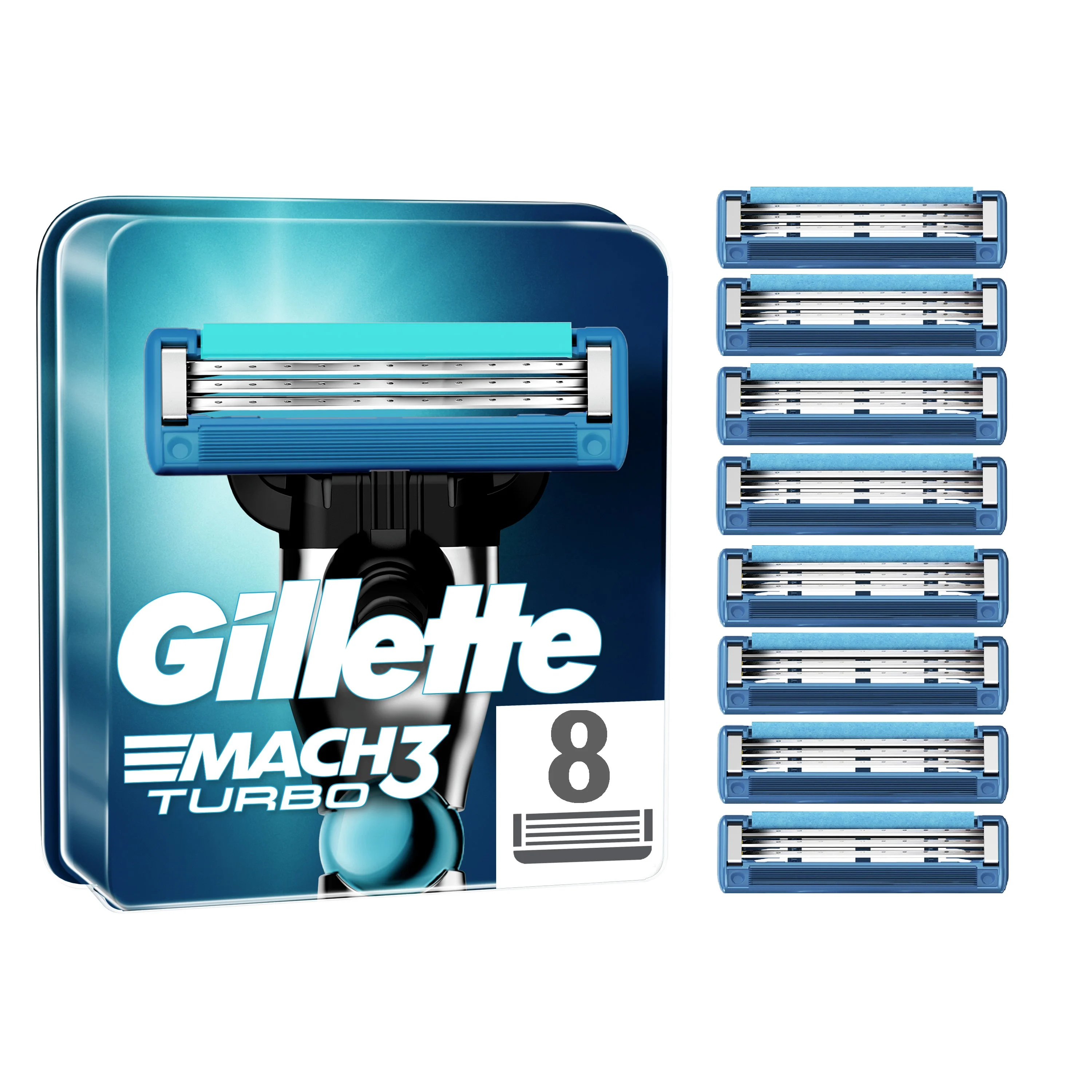8 Recharges de lames de rasoir mach3 turbo - GILLETTE
