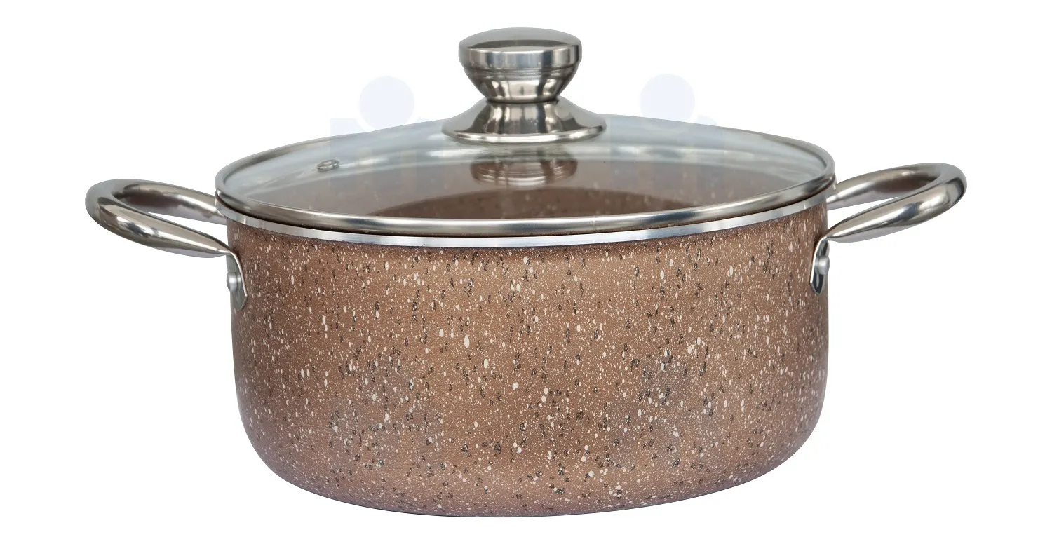 Faitout 24 granita avec couvercle en verre