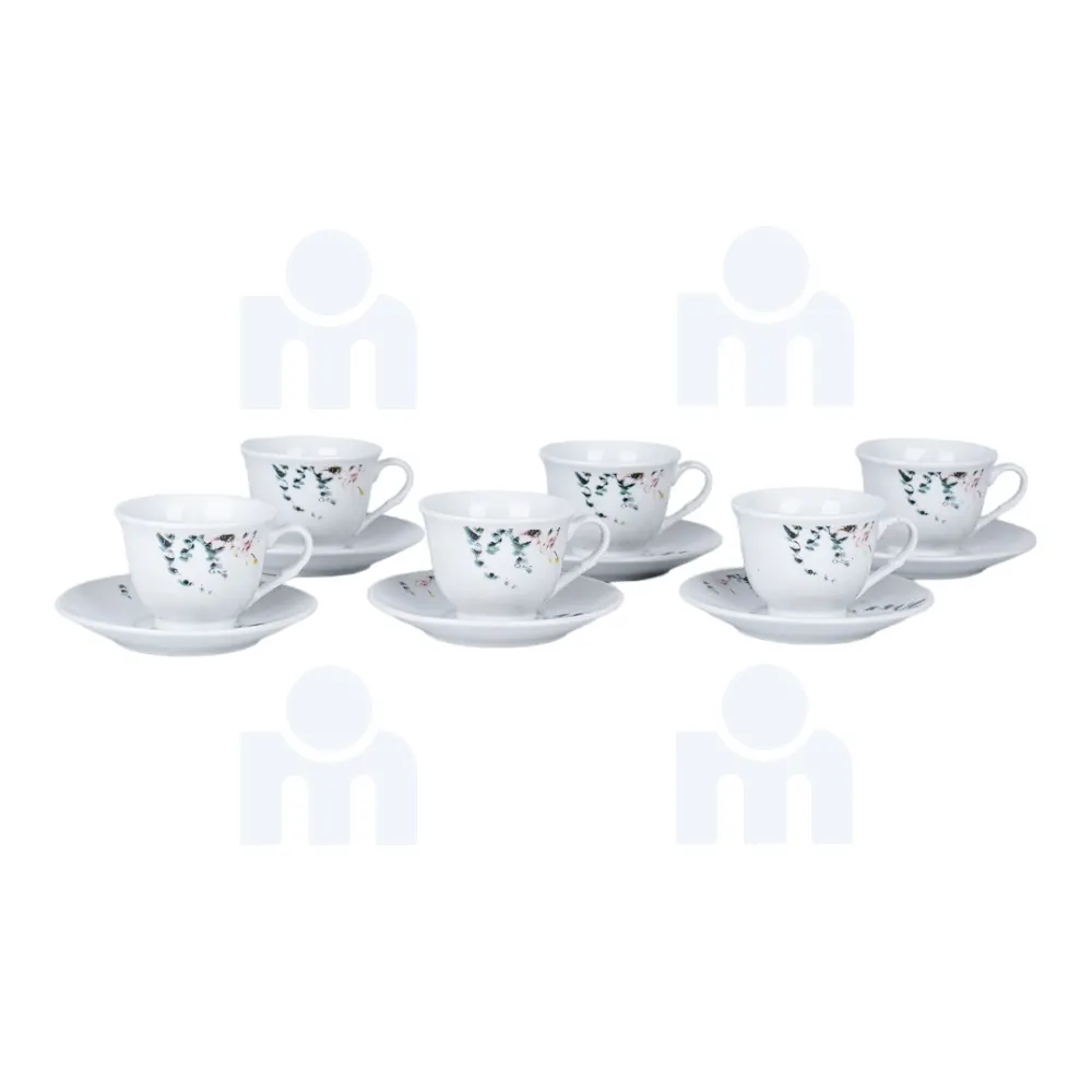 Ensemble de tasses à café et sous tasses porcelaine 