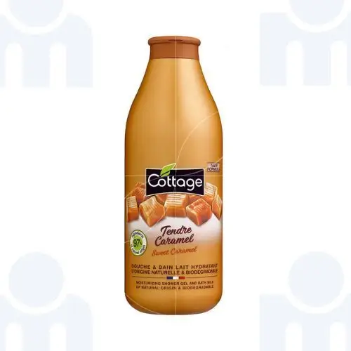 Douche et bain lait hydratant tendre caramel 750ml - COTTAGE 