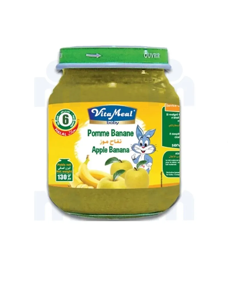 Pot pomme banane sans gluten ni lactose 130g - VITAMEAL 