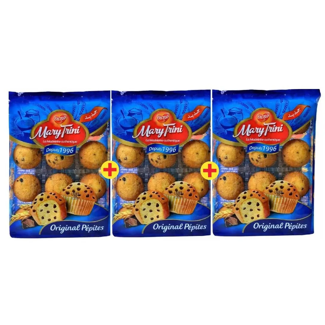 Madeleines aux pépites de chocolat Mary trini 3 paquets x300g - EXCELO