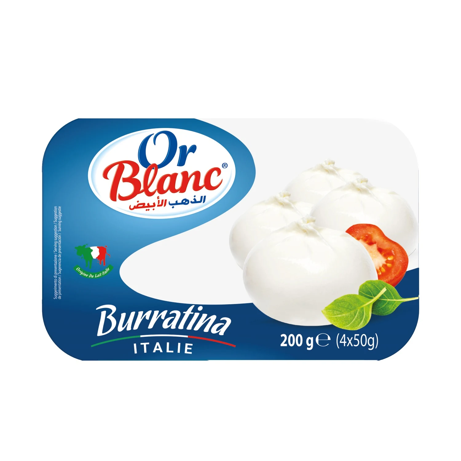 Fromage Burratina x4 boules 200g - OR BLANC