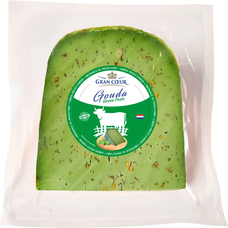 Fromage Gouda au pesto vert 265g - GRAN CŒUR