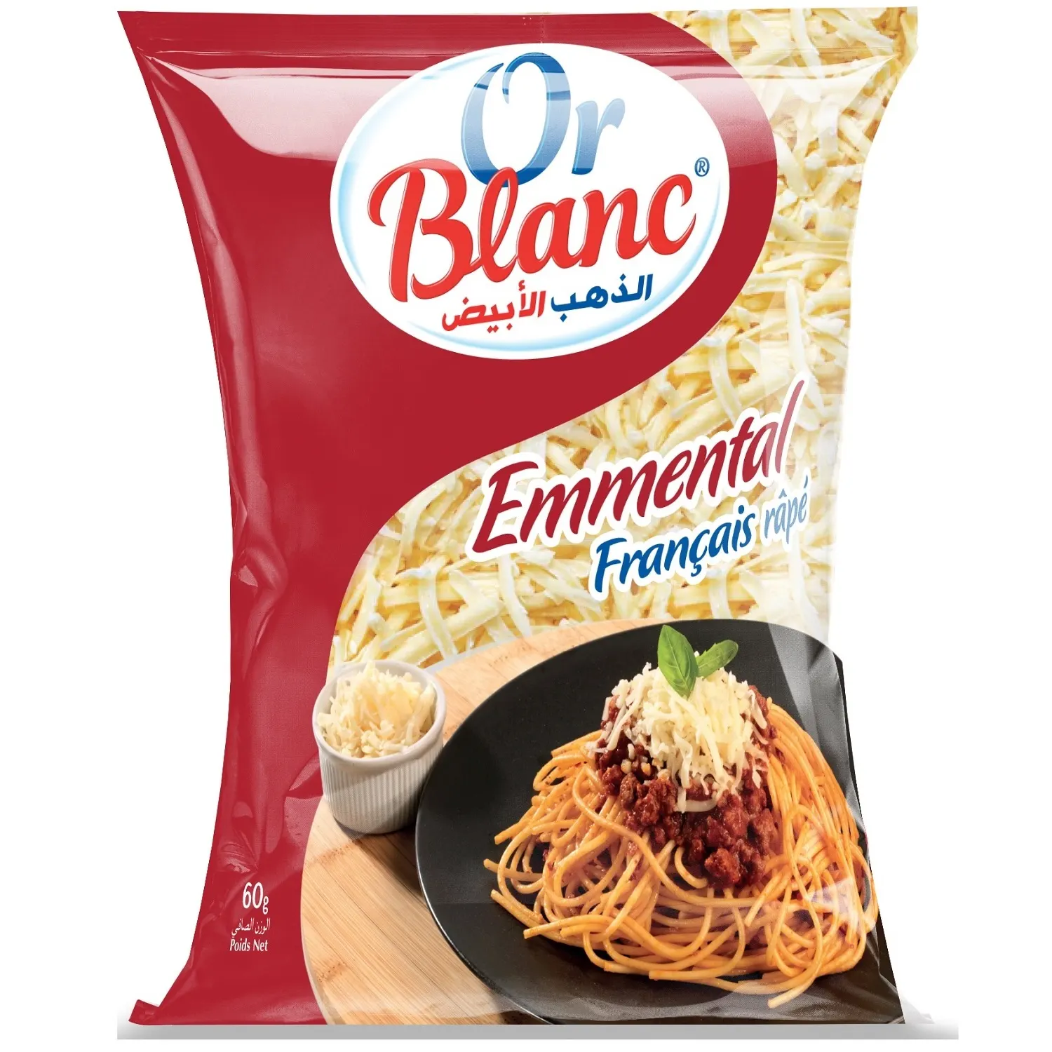 Fromage râpé Emmental 60g - OR BLANC