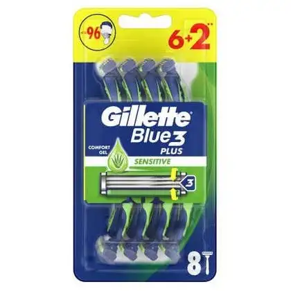 Rasoir Blue 3 Sensitive 6 unités + 2 gratuites - GILLETTE