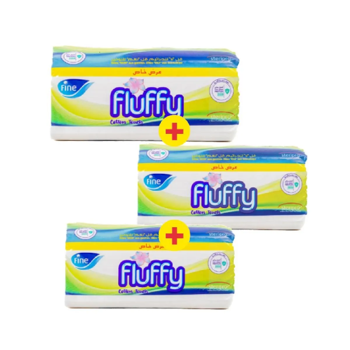 Mouchoirs blancs Fluffy 2 plis 3x500 unités - FINE