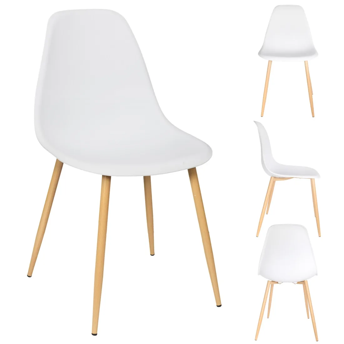 Chaise scandinave Gustav pieds métal blanche M6