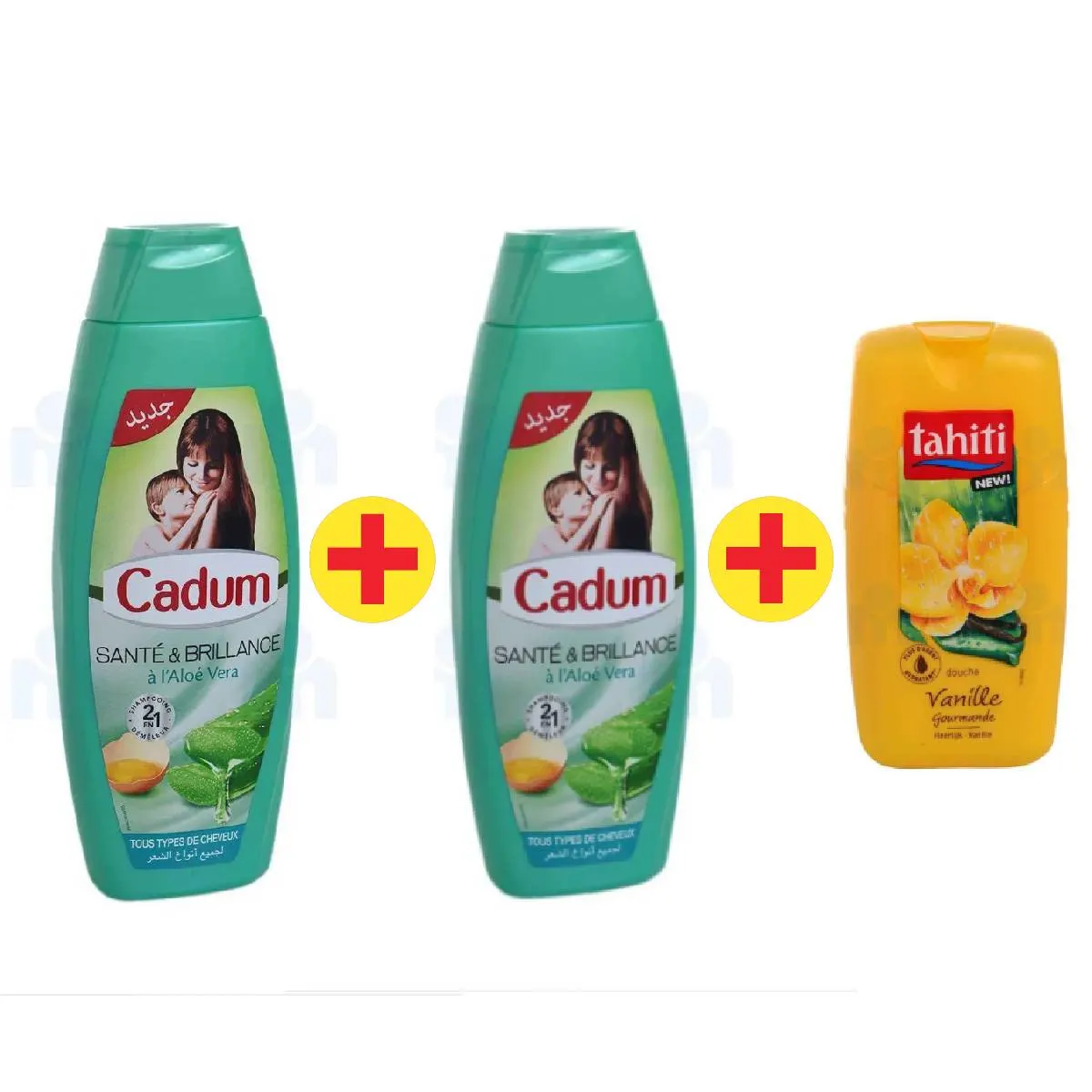 2 Shampoings aloe vera x380ml + Gel douche Tahiti offert - CADUM