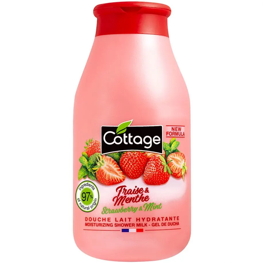 Douche lait hydratante fraise et menthe 250ml - COTTAGE