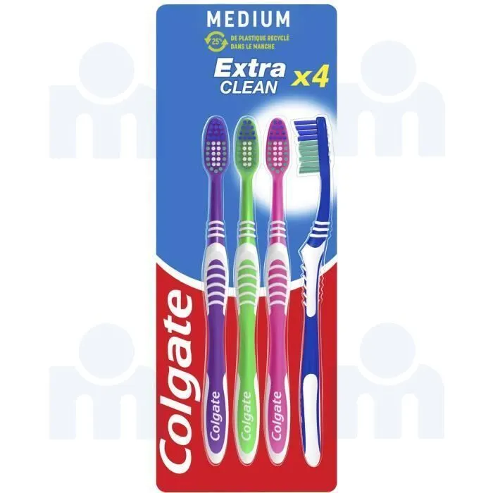Brosse à dents Extra Clean médium 2+2 gratuit - COLGATE