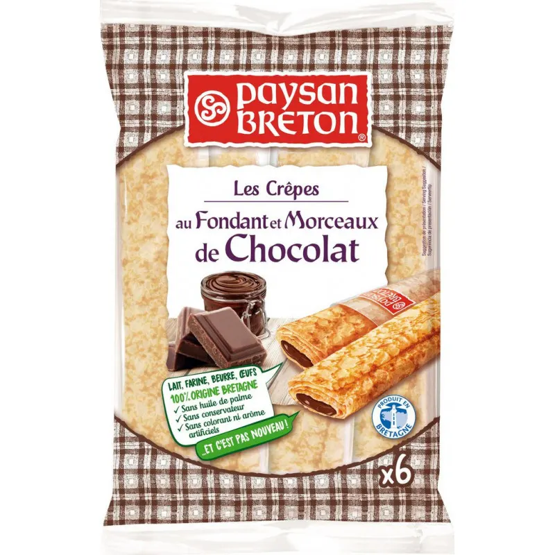 Crêpes fourrées au chocolat x6 180g - PAYSAN BRETON
