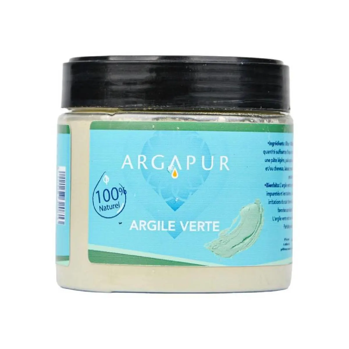 Argile verte pot couverture en plastique 200g - ARGAPUR